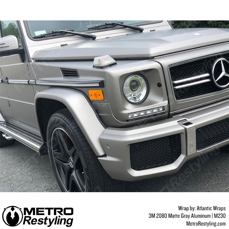 Matte Gray Aluminum Mercedes Wrap