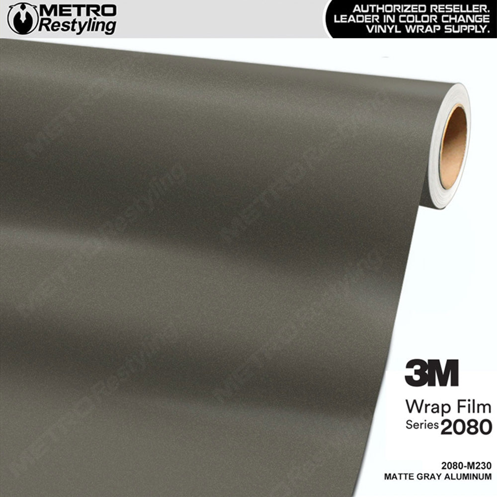 3M 2080 Matte Gray Aluminum Vinyl Wrap | M230