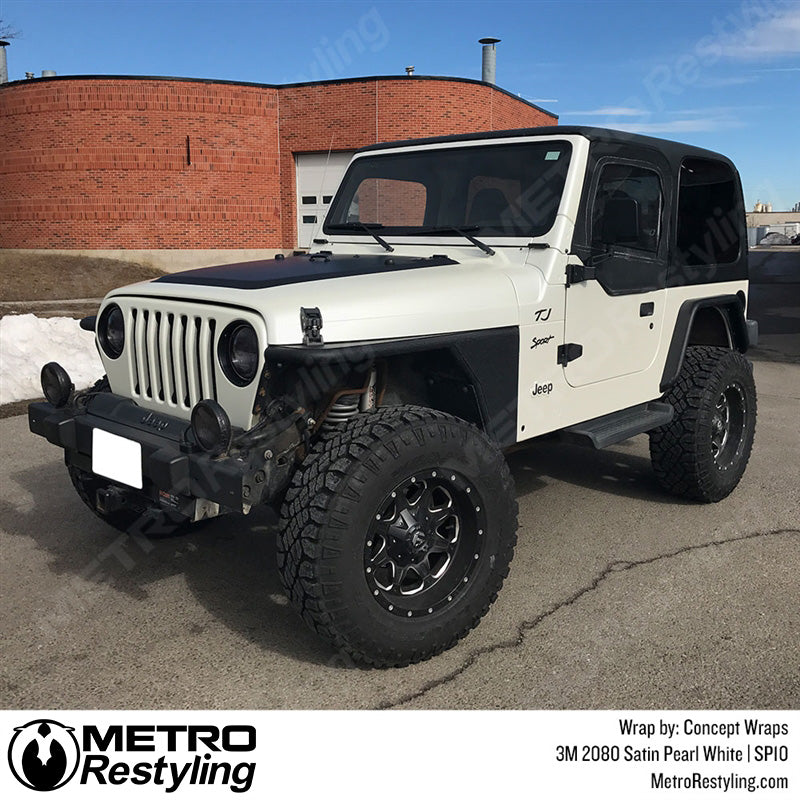 Satin Pearl White Jeep Wrap