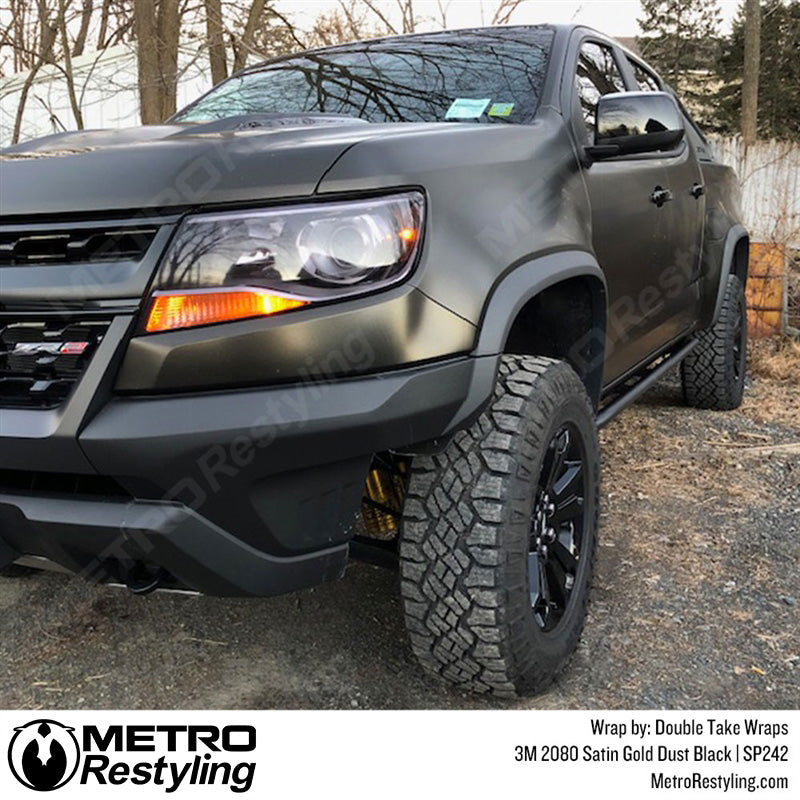 Satin Gold Dust Black Truck Wrap