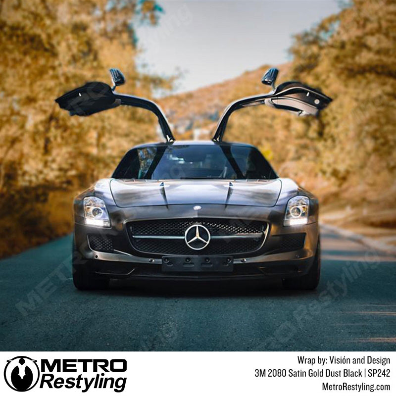 Satin Gold Dust Black Mercedes Wrap