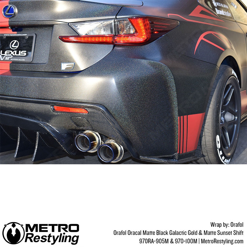 Black Gold Glitter Car Wrap