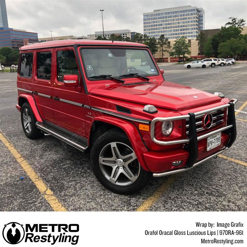 Mercedes Red Vinyl Car Wrap