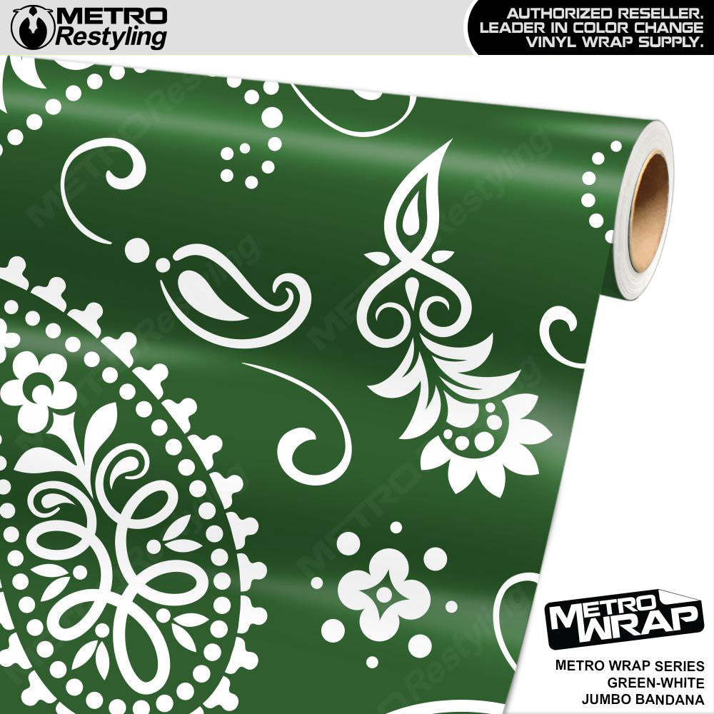 Metro Wrap Jumbo Bandana Green Black Vinyl Film