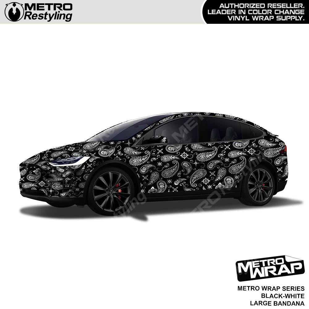 Metro Wrap Large Bandana Black White Vinyl Film