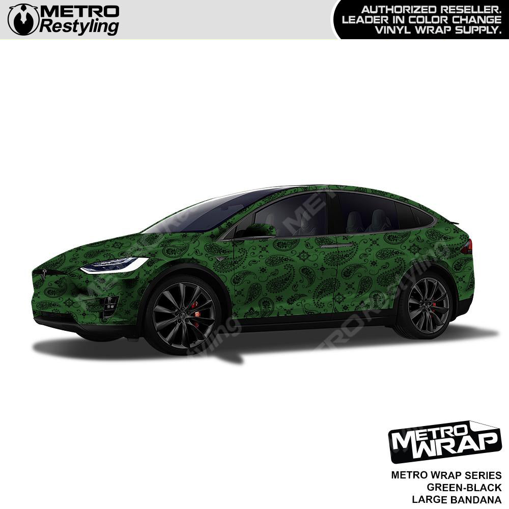 Metro Wrap Large Bandana Green Black Vinyl Film