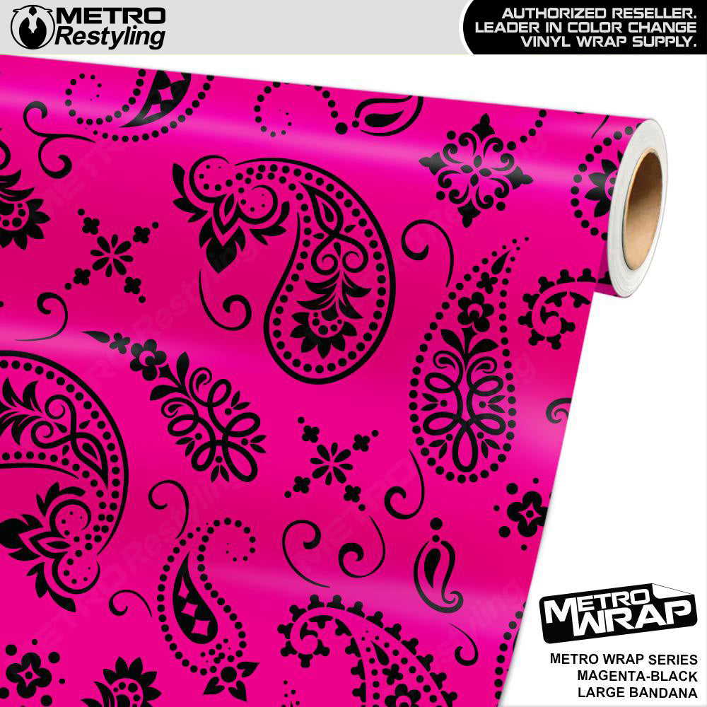 Metro Wrap Large Bandana Magenta Black Vinyl Film