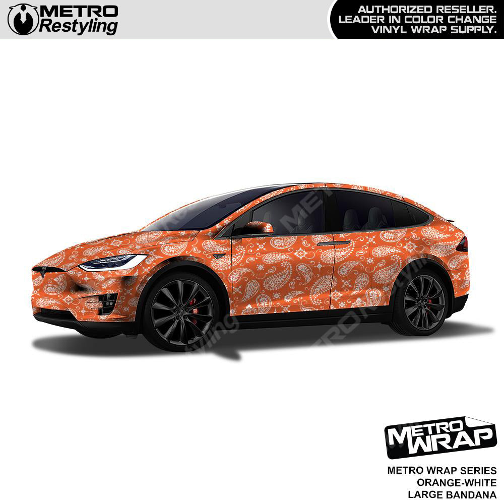 Metro Wrap Large Bandana Orange White Vinyl Film