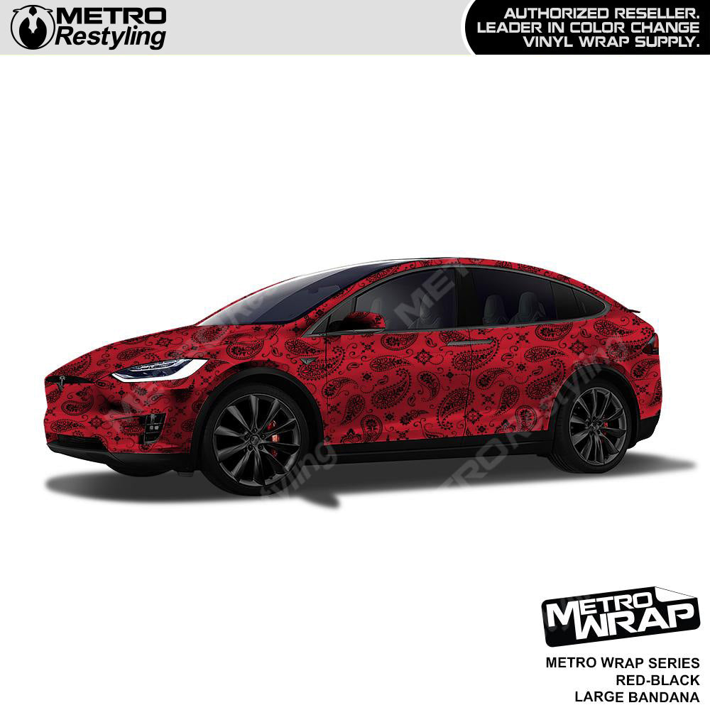 Metro Wrap Large Bandana Red Black Vinyl Film