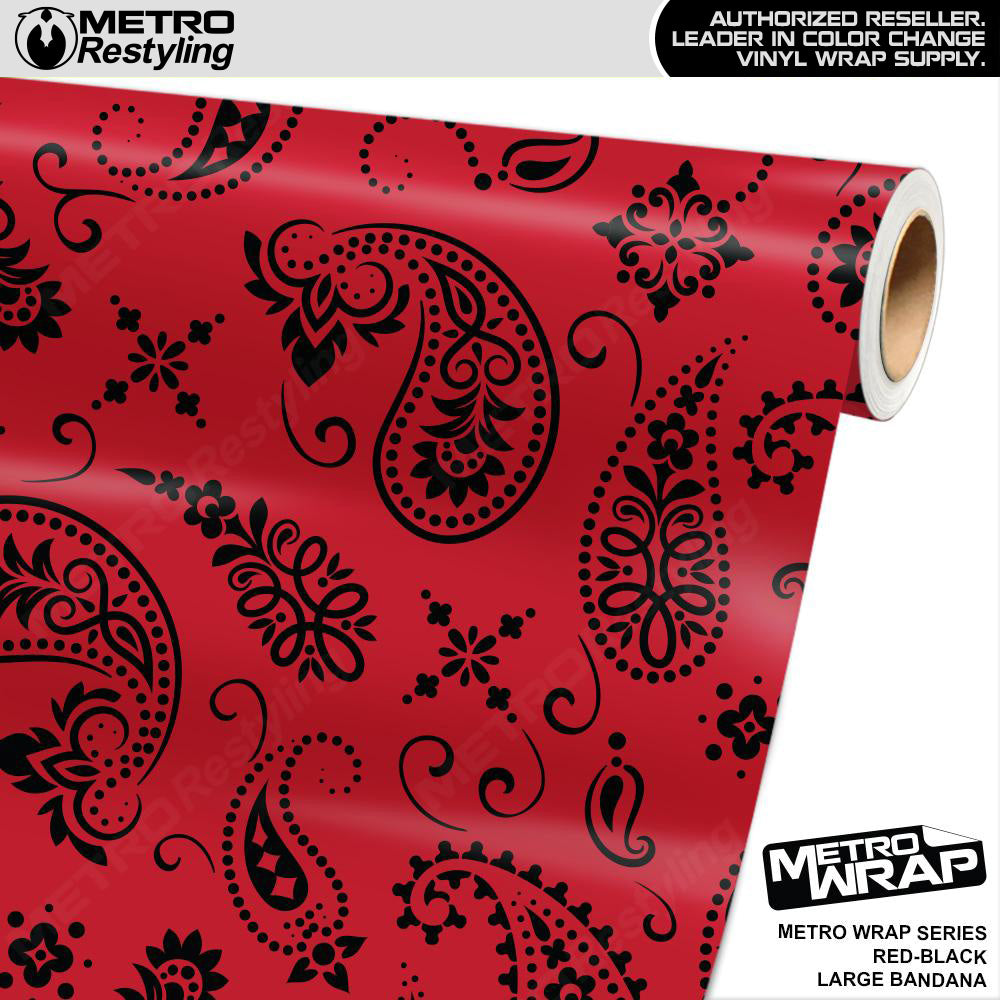 Metro Wrap Large Bandana Red Black Vinyl Film