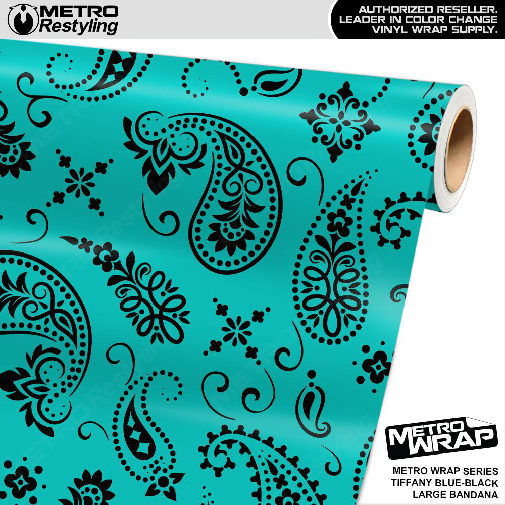 Metro Wrap Large Bandana Tiffany Blue Black Vinyl Film