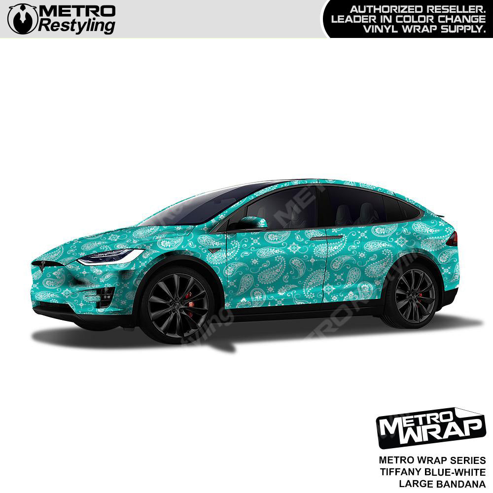 Metro Wrap Large Bandana Tiffany Blue White Vinyl Film