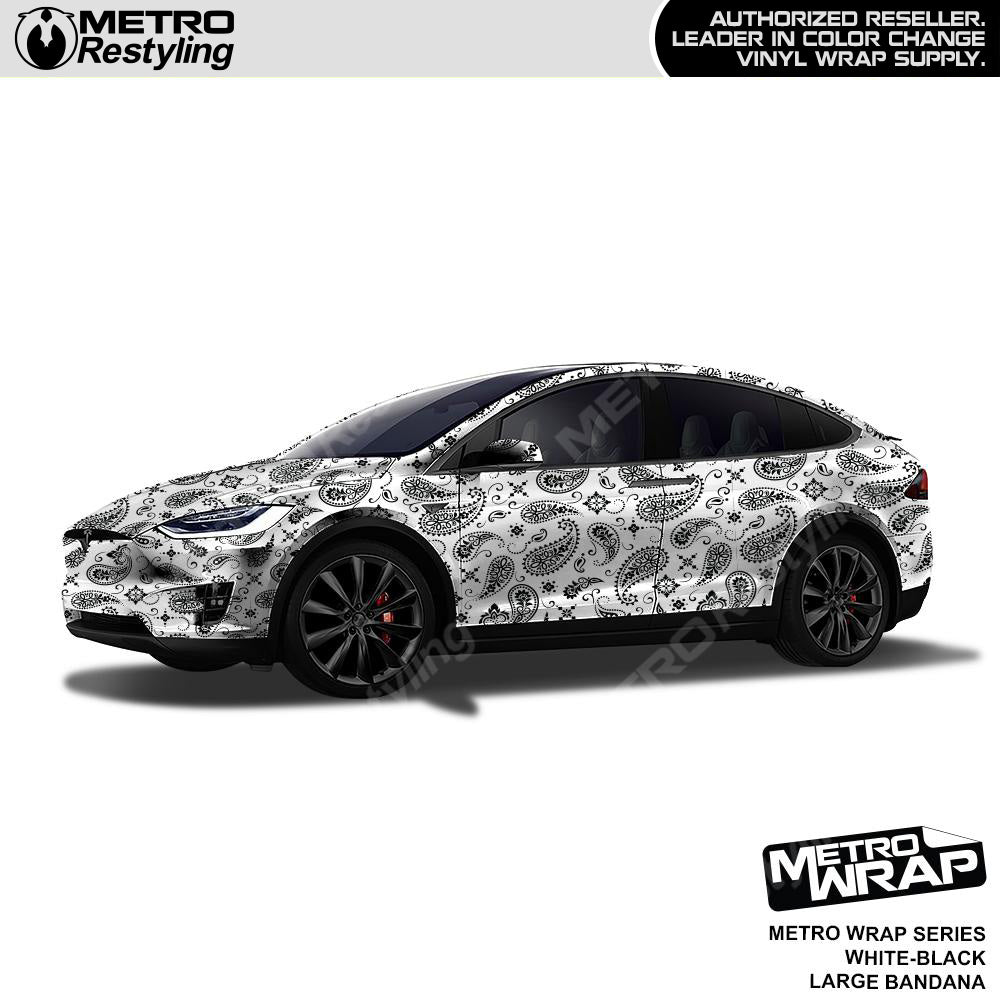 Metro Wrap Large Bandana White Black Vinyl Film