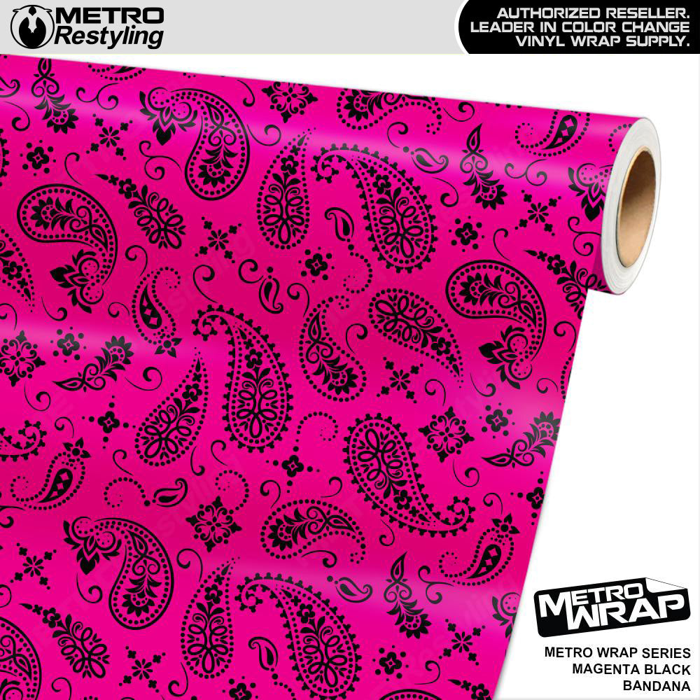 Metro Wrap Bandana Magenta Black Vinyl Film