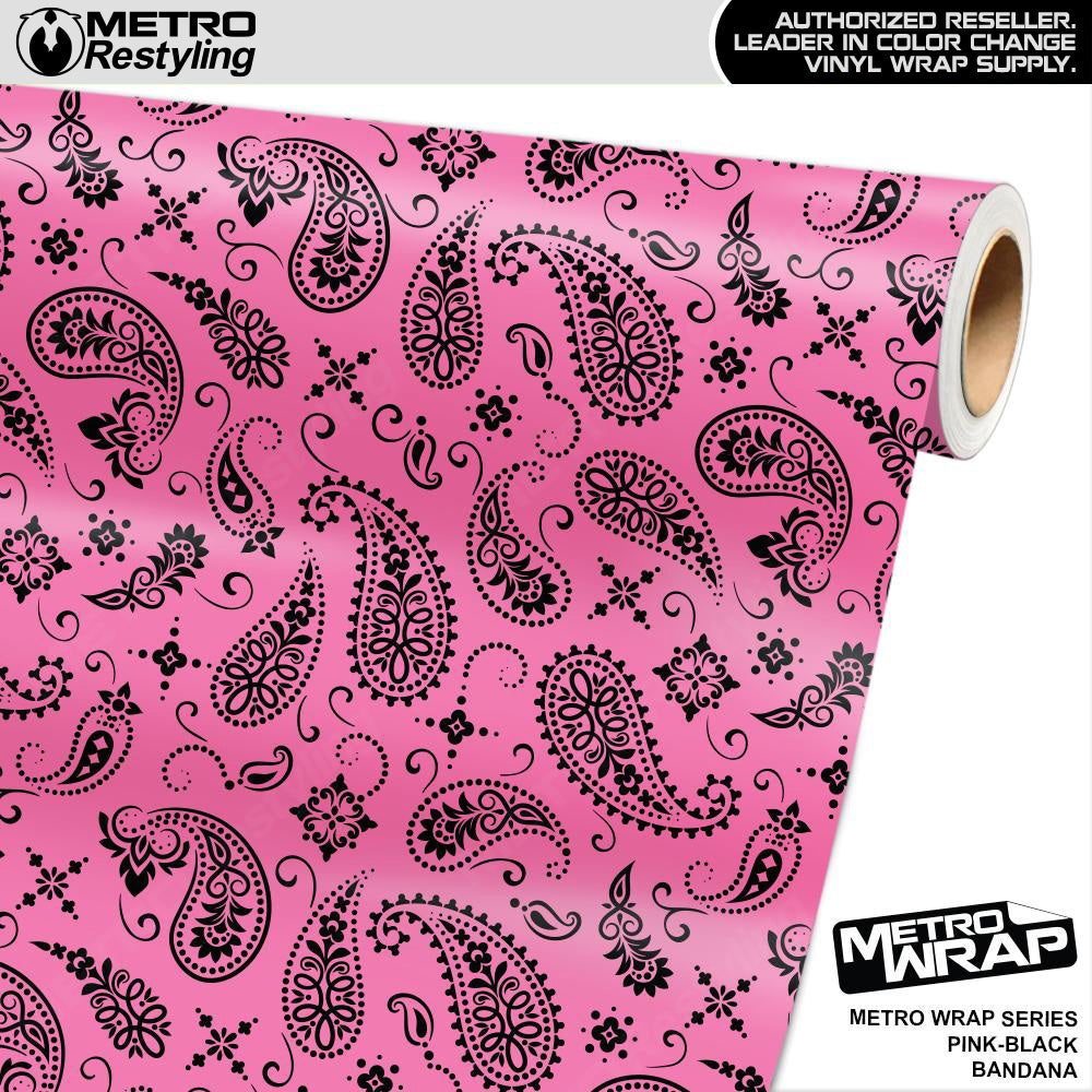 Metro Wrap Bandana Pink Black Vinyl Film