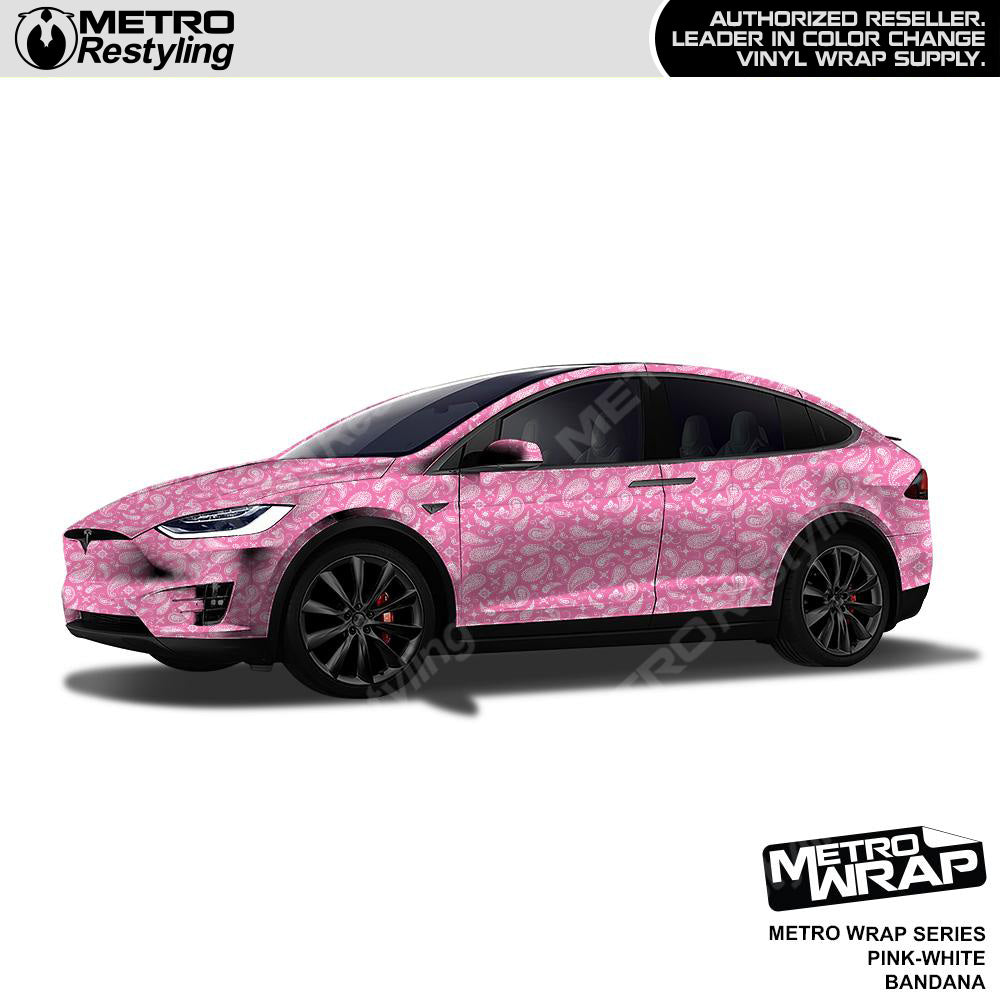 Metro Wrap Bandana Pink White Vinyl Film