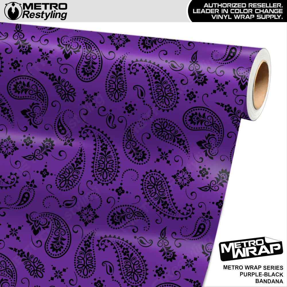 Metro Wrap Bandana Purple Black Vinyl Film