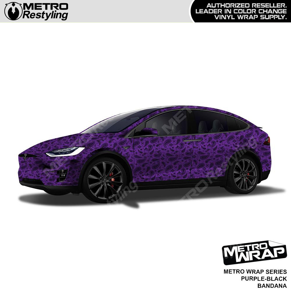 Metro Wrap Bandana Purple Black Vinyl Film