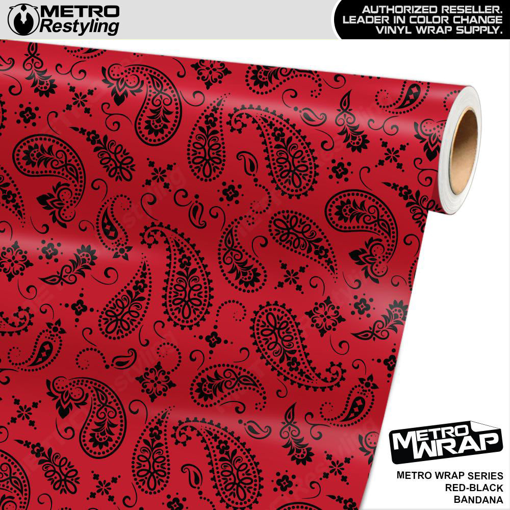Metro Wrap Bandana Red Black Vinyl Film