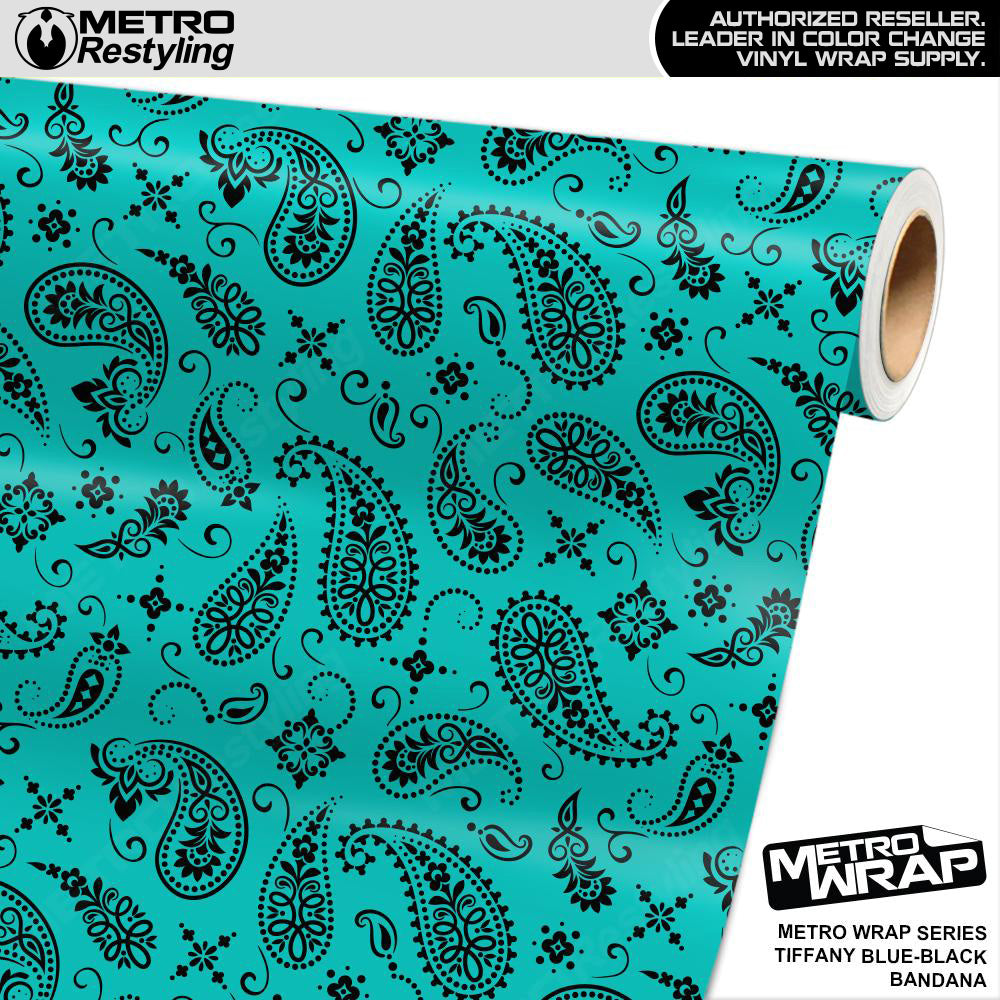 Metro Wrap Bandana Tiffany Blue Black Vinyl Film