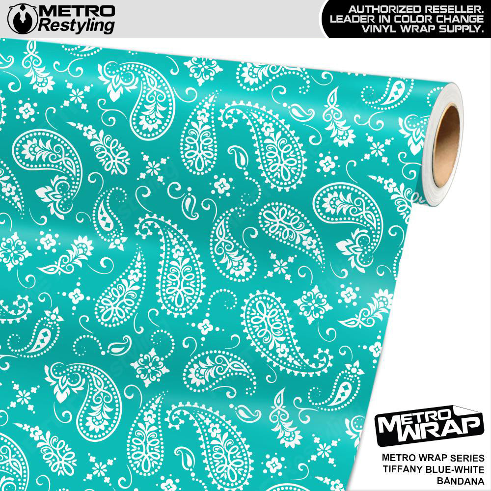 Metro Wrap Bandana Tiffany Blue White Vinyl Film