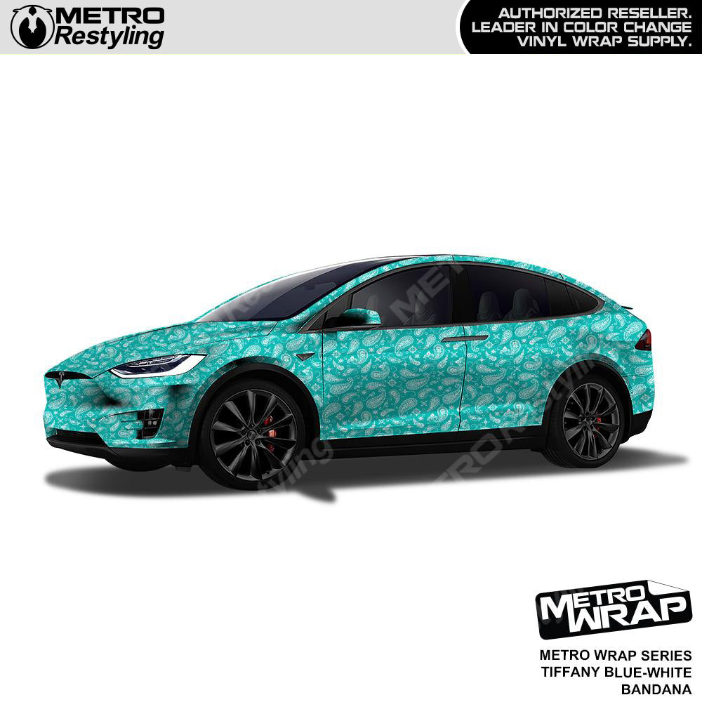 Metro Wrap Bandana Tiffany Blue White Vinyl Film