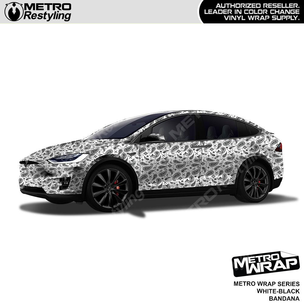 Metro Wrap Bandana White Black Vinyl Film