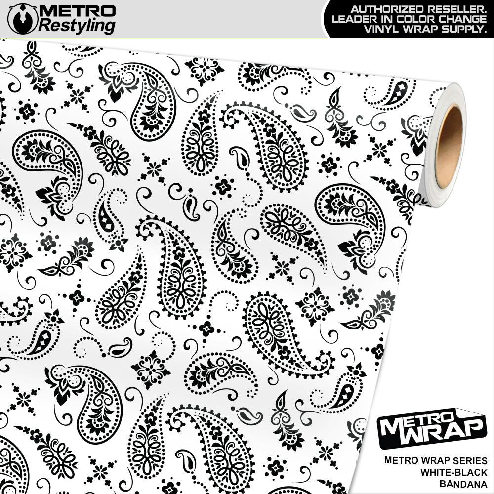 Metro Wrap Bandana White Black Vinyl Film