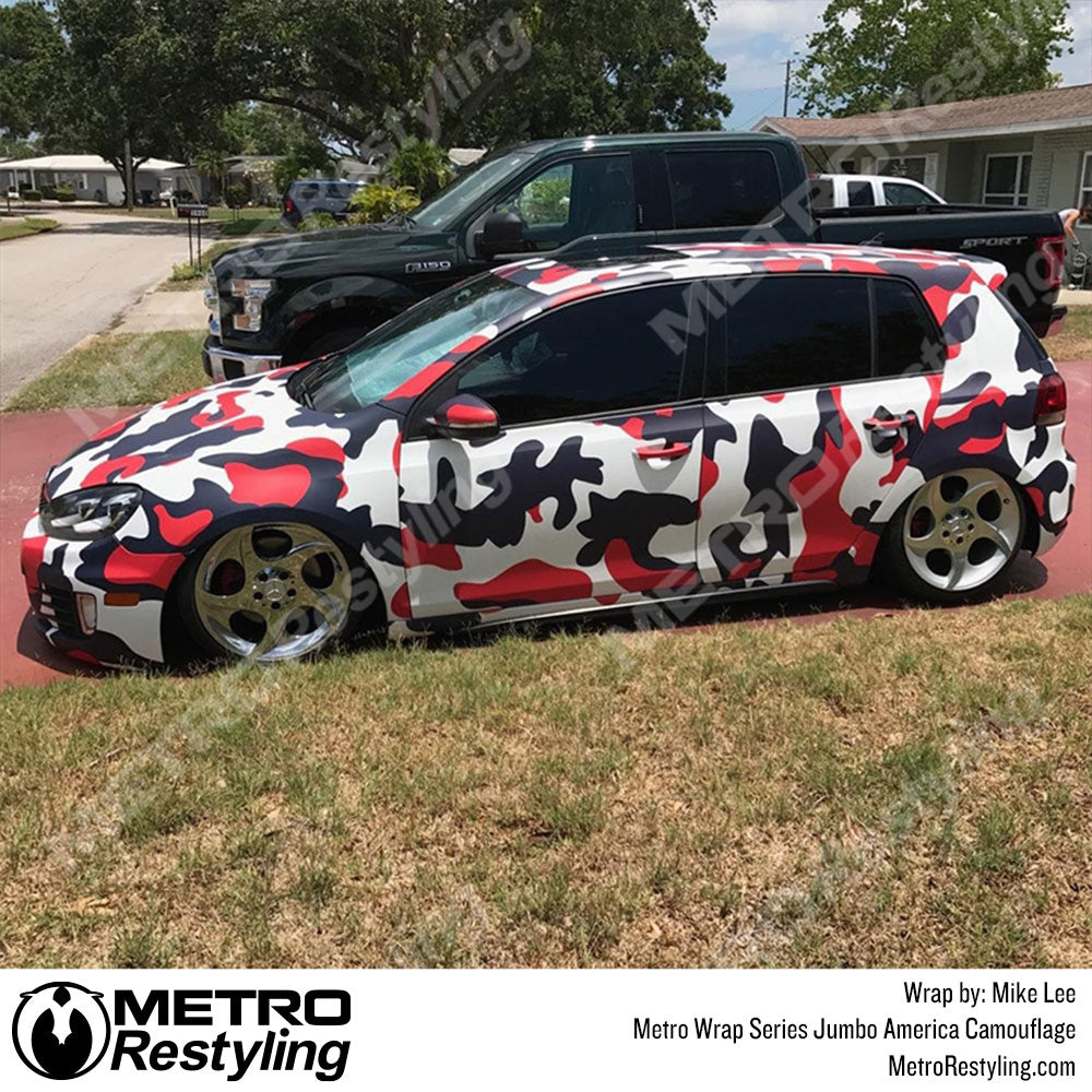 red white and blue camo wrap