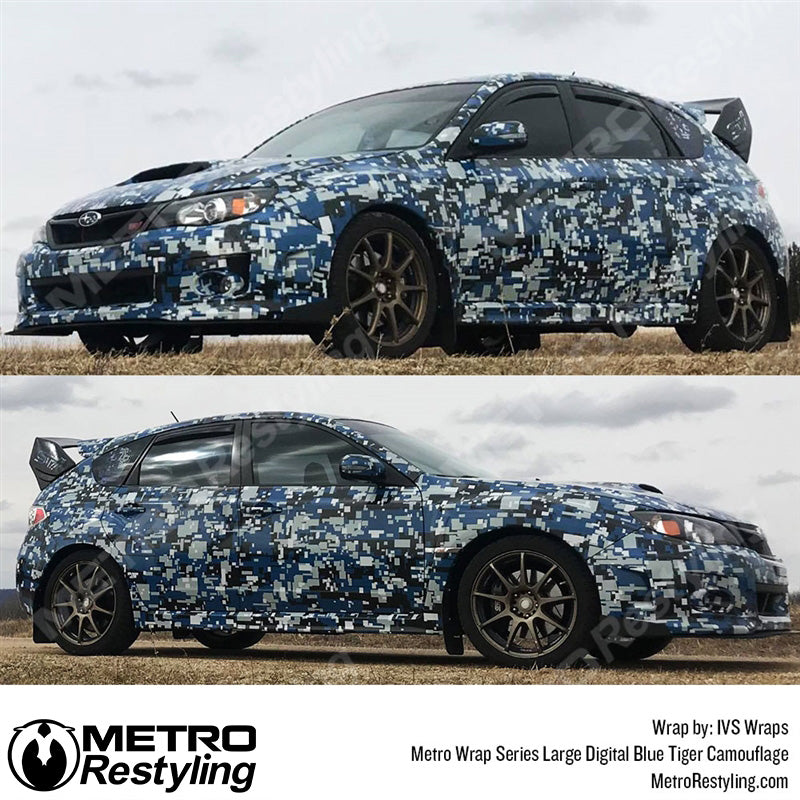 Large Digital Blue Tiger Camouflage