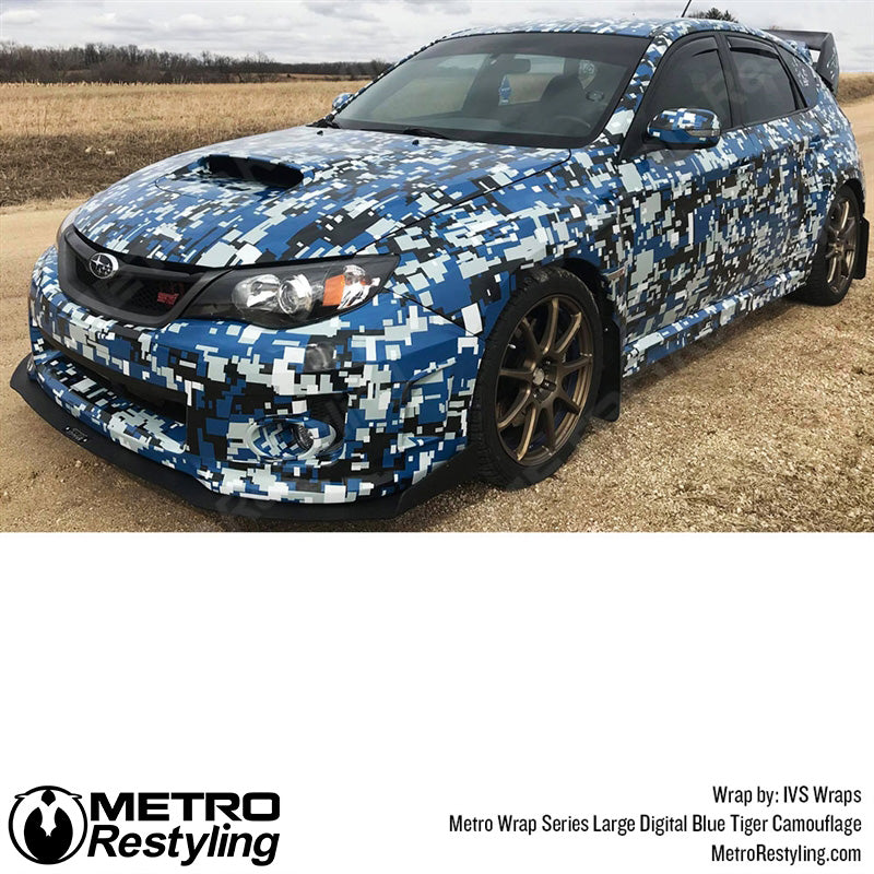 Large Digital Blue Tiger Camouflage