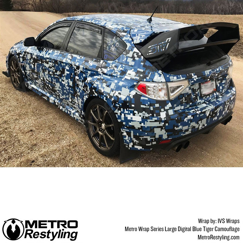 Large Digital Blue Tiger Camouflage