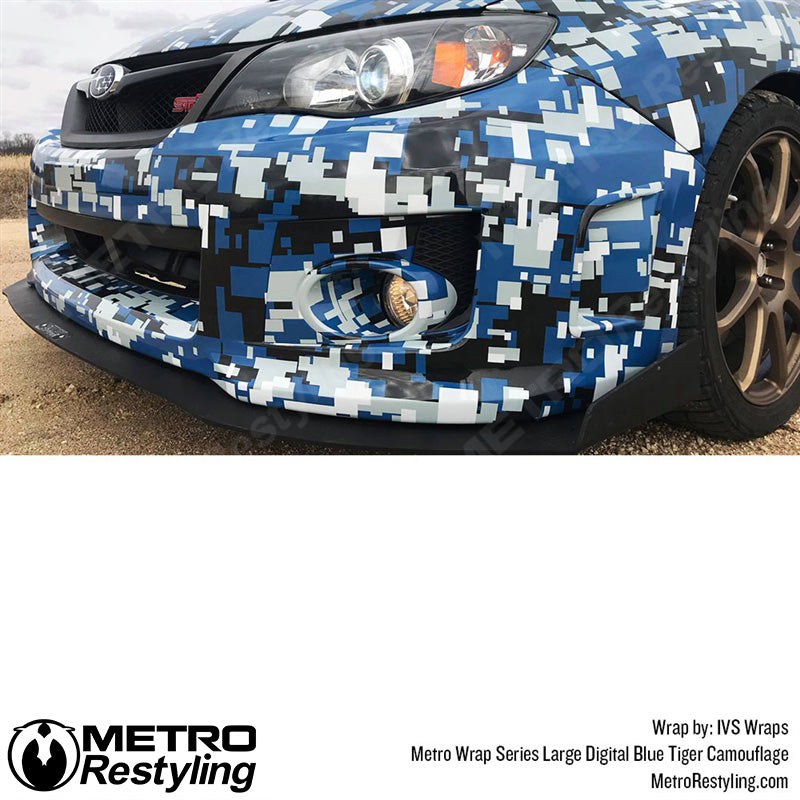 Large Digital Blue Tiger Camouflage