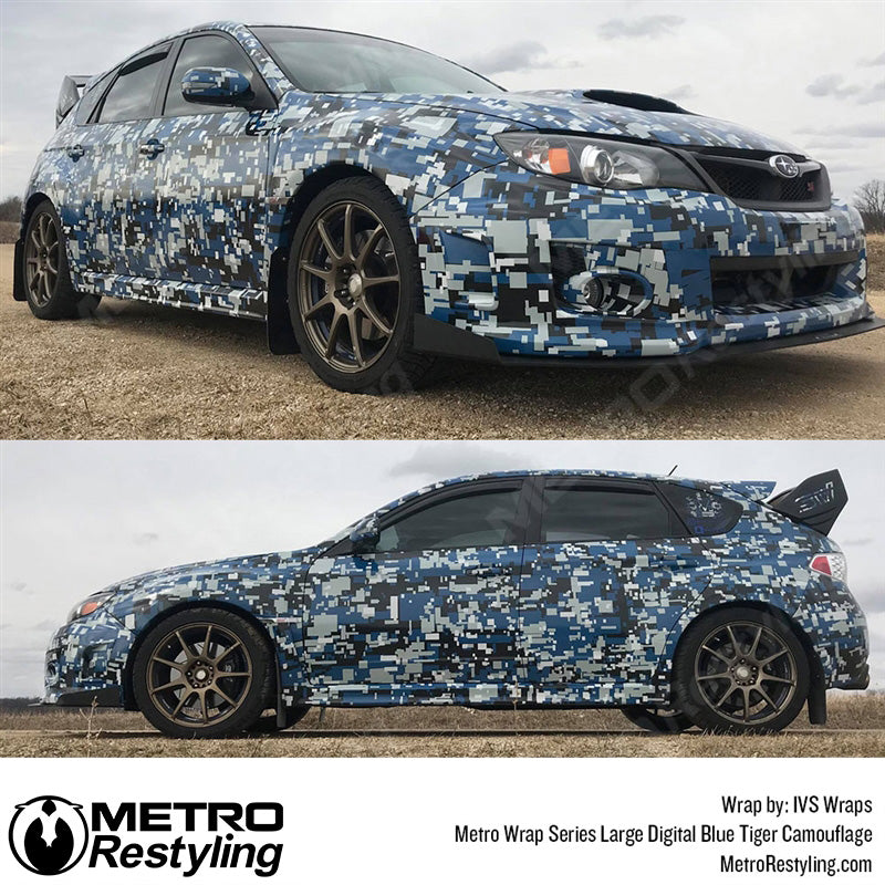 Large Digital Blue Tiger Camouflage