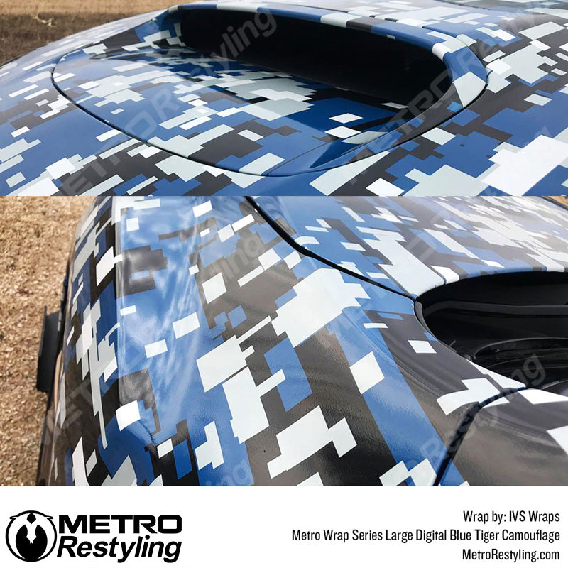 Large Digital Blue Tiger Camouflage