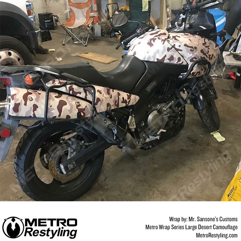 Large Classic Desert Camouflage Motorcycle