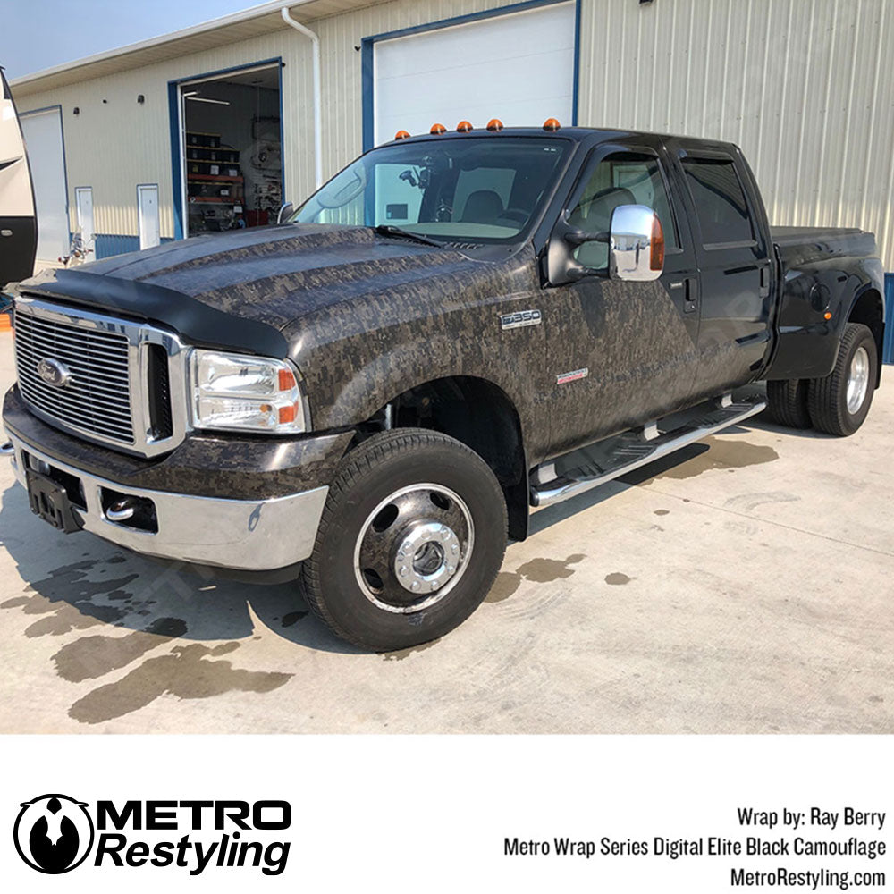 Black Camo Truck Wrap