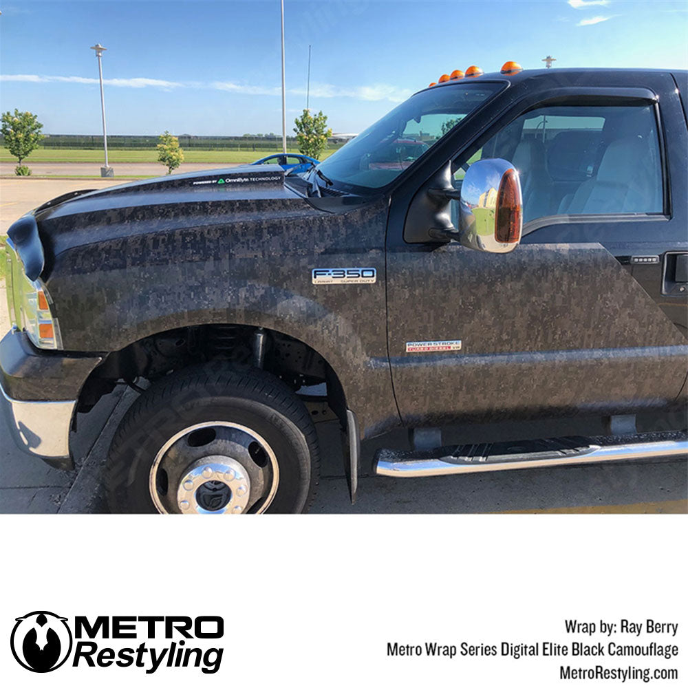 Metro Wrap Digital Elite Black Camouflage F-350 Wrap