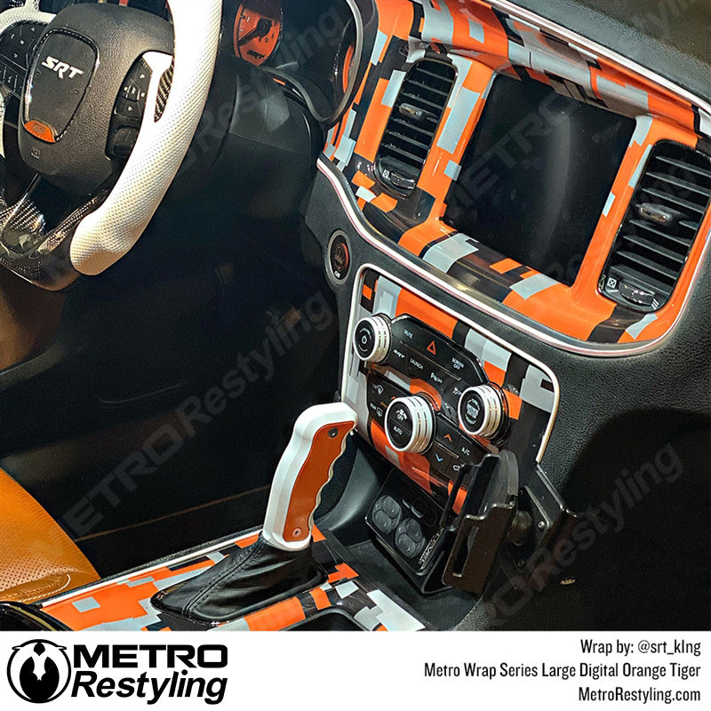 Large Digital Orange Tiger Camouflage