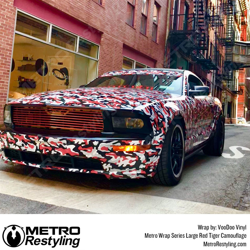 Large Classic Red Tiger Camouflage Mustang