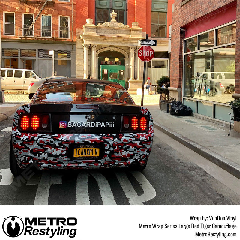 Large Classic Red Tiger Camouflage Mustang