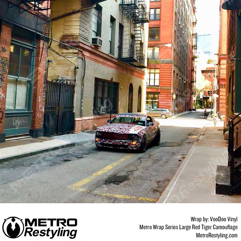 Large Classic Red Tiger Camouflage Mustang