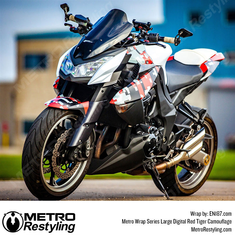 Large Digital Red Tiger Camouflage