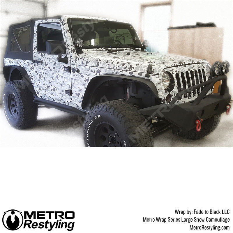 Large Classic Snow Camouflage Jeep