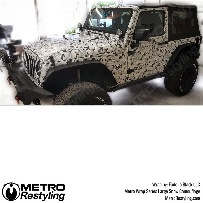 Large Classic Snow Camouflage Jeep