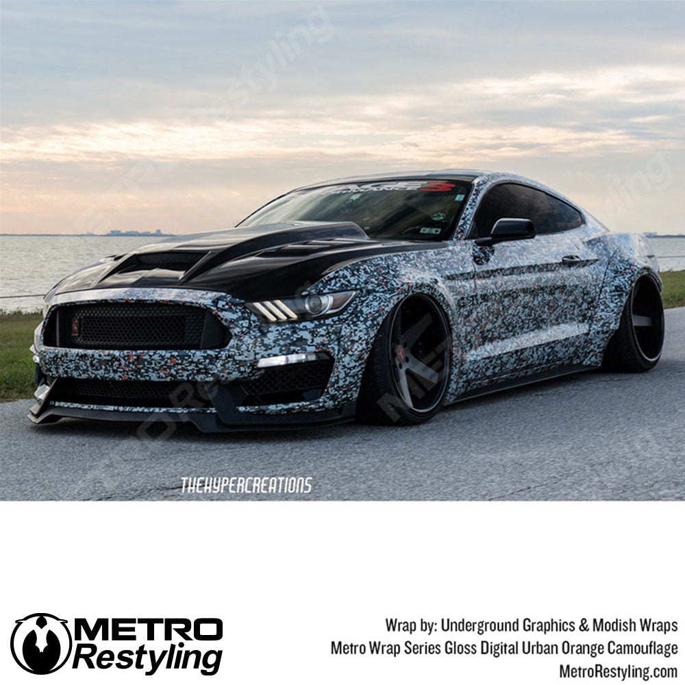 Digital Urban Orange Vinyl Wrap
