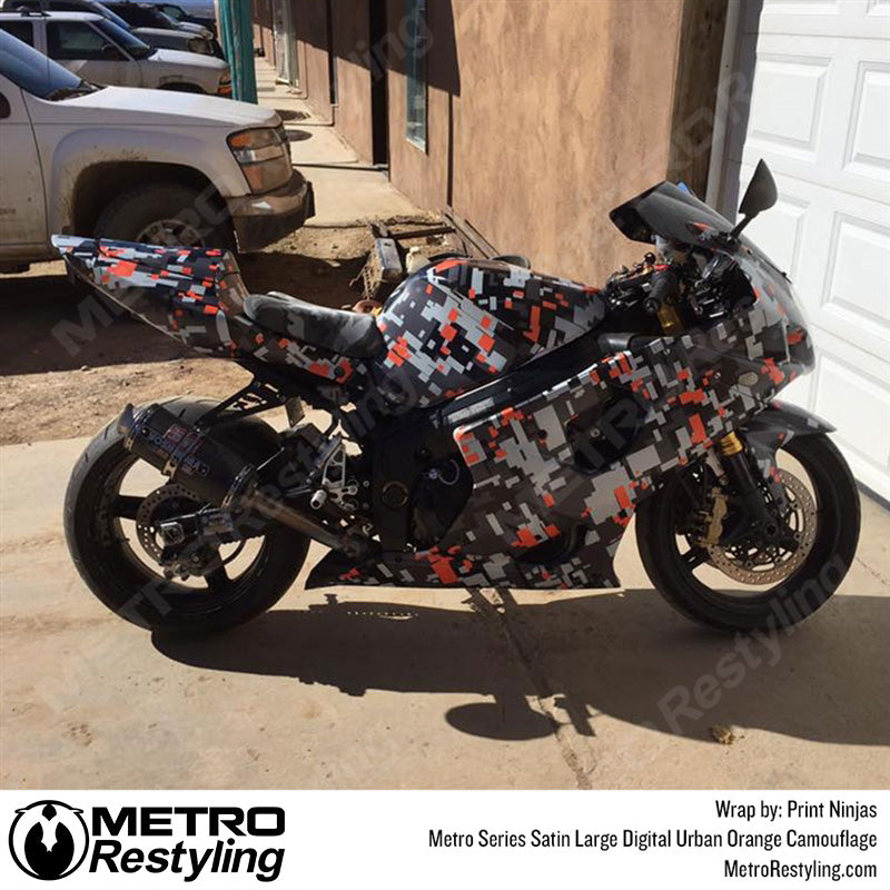 Large Digital Urban Orange Camouflage