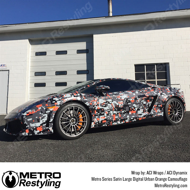 Large Digital Urban Orange Camouflage