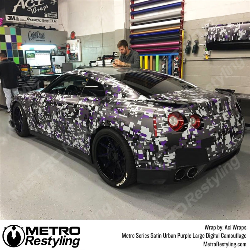 Large Digital Urban Purple Camouflage