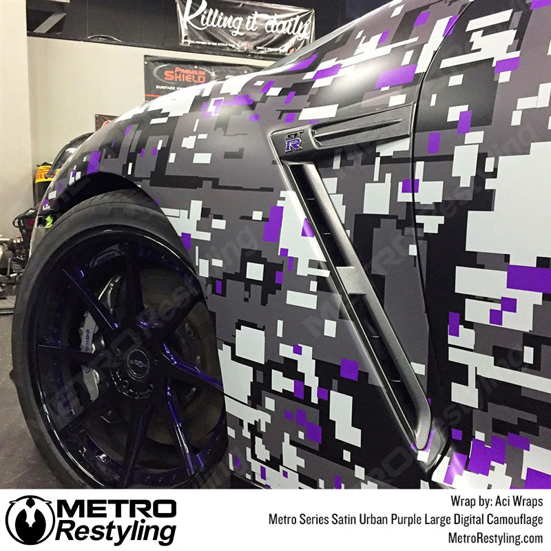 Large Digital Urban Purple Camouflage